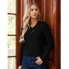 imageGRACE KARIN Sweaters for Women 2025 Fall Long Sleeve V Neck Collared Knitted Pullover Sweaters Dressy Casual TopsBlack