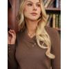 imageGRACE KARIN Sweaters for Women 2025 Fall Long Sleeve V Neck Collared Knitted Pullover Sweaters Dressy Casual TopsBrown