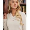 imageGRACE KARIN Sweaters for Women 2025 Fall Long Sleeve V Neck Collared Knitted Pullover Sweaters Dressy Casual TopsWhite