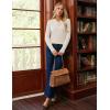 imageGRACE KARIN Sweaters for Women 2025 Fall Long Sleeve V Neck Collared Knitted Pullover Sweaters Dressy Casual TopsWhite