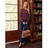 imageGRACE KARIN Sweaters for Women 2025 Fall Long Sleeve V Neck Collared Knitted Pullover Sweaters Dressy Casual TopsWine Red
