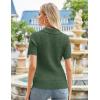 imageGRACE KARIN Womens 2025 Summer Short Sleeve Sweater VNeck Collared Pullover Sweater Tops Lightweight Knit Polo ShirtGreen