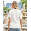 imageGRACE KARIN Womens 2025 Summer Short Sleeve Sweater VNeck Collared Pullover Sweater Tops Lightweight Knit Polo ShirtIvory White