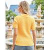 imageGRACE KARIN Womens 2025 Summer Short Sleeve Sweater VNeck Collared Pullover Sweater Tops Lightweight Knit Polo ShirtLight Yellow