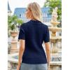 imageGRACE KARIN Womens 2025 Summer Short Sleeve Sweater VNeck Collared Pullover Sweater Tops Lightweight Knit Polo ShirtNavy Blue