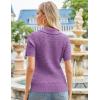 imageGRACE KARIN Womens 2025 Summer Short Sleeve Sweater VNeck Collared Pullover Sweater Tops Lightweight Knit Polo ShirtPurple