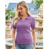 imageGRACE KARIN Womens 2025 Summer Short Sleeve Sweater VNeck Collared Pullover Sweater Tops Lightweight Knit Polo ShirtPurple