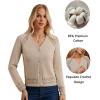 imageGRACE KARIN Womens 2025 Cotton Cropped Cardigan Lightweight Long Sleeve Button Up Knit Sweaters Trendy Fall Outfits