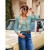 imageGRACE KARIN Womens Cardigan Contrast Color Block Sweaters Lightweight Long Sleeve Cropped Cardigan VNeck Striped Shrugs
