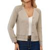 imageGRACE KARIN Womens 2025 Cotton Cropped Cardigan Lightweight Long Sleeve Button Up Knit Sweaters Trendy Fall Outfits