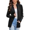 imageGRACE KARIN Womens Long Sleeve Zip Up Knit Cardigan with Pockets Stand Collar Full Zip Sweater Coats Trendy Fall Jackets