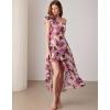 imageGRACE KARIN Womens Summer One Shoulder Sleeveless Dresses Floral Flowy Ruffle High Low Wedding Guest Maxi Sundresses