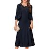 imageGRACE KARIN Mother of The Bride Dress with 34 Sleeves Cardigan Stretchy Lace 2 Pieces Wedding Guest Sequins Dresses
