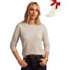 imageGRACE KARIN Cashmere Sweaters for Women Lightweight Merino Wool Sweater Cozy Fitted Pullover Fall Fashion 2025 with SocksAlmond