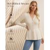 imageGRACE KARIN Long Sleeve Cardigan Sweaters for Women Button Up Knit Blazer Lightweight Business Casual Peplum TopsBeige