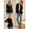 imageGRACE KARIN Long Sleeve Cardigan Sweaters for Women Button Up Knit Blazer Lightweight Business Casual Peplum TopsBlack
