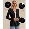 imageGRACE KARIN Long Sleeve Cardigan Sweaters for Women Button Up Knit Blazer Lightweight Business Casual Peplum TopsBlack