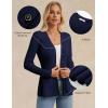 imageGRACE KARIN Long Sleeve Cardigan Sweaters for Women Button Up Knit Blazer Lightweight Business Casual Peplum TopsNavy Blue