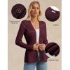 imageGRACE KARIN Long Sleeve Cardigan Sweaters for Women Button Up Knit Blazer Lightweight Business Casual Peplum TopsWine Red