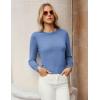 imageGRACE KARIN Long Sleeve Sweaters Merino Wool Blend Lightweight Crewneck Sweater 2025 Fall Fashion Pullover Knit TopsBlue Green