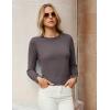 imageGRACE KARIN Long Sleeve Sweaters Merino Wool Blend Lightweight Crewneck Sweater 2025 Fall Fashion Pullover Knit TopsBrown