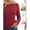 imageGRACE KARIN Long Sleeve Sweaters Merino Wool Blend Lightweight Crewneck Sweater 2025 Fall Fashion Pullover Knit TopsDark Red