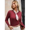 imageGRACE KARIN Long Sleeve Sweaters Merino Wool Blend Lightweight Crewneck Sweater 2025 Fall Fashion Pullover Knit TopsDark Red