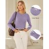 imageGRACE KARIN Long Sleeve Sweaters Merino Wool Blend Lightweight Crewneck Sweater 2025 Fall Fashion Pullover Knit TopsLilac