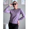 imageGRACE KARIN Long Sleeve Sweaters Merino Wool Blend Lightweight Crewneck Sweater 2025 Fall Fashion Pullover Knit TopsLilac
