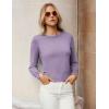 imageGRACE KARIN Long Sleeve Sweaters Merino Wool Blend Lightweight Crewneck Sweater 2025 Fall Fashion Pullover Knit TopsLilac