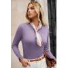 imageGRACE KARIN Long Sleeve Sweaters Merino Wool Blend Lightweight Crewneck Sweater 2025 Fall Fashion Pullover Knit TopsLilac