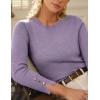 imageGRACE KARIN Long Sleeve Sweaters Merino Wool Blend Lightweight Crewneck Sweater 2025 Fall Fashion Pullover Knit TopsLilac
