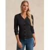 imageGRACE KARIN Womens Fall Knit Cardigan Trendy 2025 Long Sleeve Lightweight Button Up Sweater Open Front Casual JacketBlack