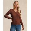 imageGRACE KARIN Womens Fall Knit Cardigan Trendy 2025 Long Sleeve Lightweight Button Up Sweater Open Front Casual JacketCaramel