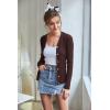 imageGRACE KARIN Womens Fall Knit Cardigan Trendy 2025 Long Sleeve Lightweight Button Up Sweater Open Front Casual JacketCoffee