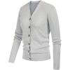 imageGRACE KARIN Womens Fall Knit Cardigan Trendy 2025 Long Sleeve Lightweight Button Up Sweater Open Front Casual JacketLight Grey Heather