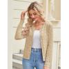 imageGRACE KARIN Womens Long Sleeve Button Up Cable Knit Cardigan Lightweight 2025 Crewneck Button Down Sweaters for WomenBeige