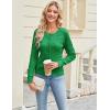 imageGRACE KARIN Womens Long Sleeve Button Up Cable Knit Cardigan Lightweight 2025 Crewneck Button Down Sweaters for WomenGreen