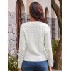 imageGRACE KARIN Womens Long Sleeve Button Up Cable Knit Cardigan Lightweight 2025 Crewneck Button Down Sweaters for WomenIvory White