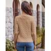 imageGRACE KARIN Womens Long Sleeve Button Up Cable Knit Cardigan Lightweight 2025 Crewneck Button Down Sweaters for WomenLight Khaki