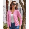 imageGRACE KARIN Womens Long Sleeve Button Up Cable Knit Cardigan Lightweight 2025 Crewneck Button Down Sweaters for WomenPink