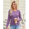 imageGRACE KARIN Womens Long Sleeve Button Up Cable Knit Cardigan Lightweight 2025 Crewneck Button Down Sweaters for WomenPurple