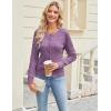 imageGRACE KARIN Womens Long Sleeve Button Up Cable Knit Cardigan Lightweight 2025 Crewneck Button Down Sweaters for WomenPurple
