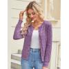 imageGRACE KARIN Womens Long Sleeve Button Up Cable Knit Cardigan Lightweight 2025 Crewneck Button Down Sweaters for WomenPurple
