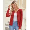 imageGRACE KARIN Womens Long Sleeve Button Up Cable Knit Cardigan Lightweight 2025 Crewneck Button Down Sweaters for WomenRed