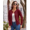 imageGRACE KARIN Womens Long Sleeve Button Up Cable Knit Cardigan Lightweight 2025 Crewneck Button Down Sweaters for WomenWine Red