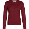 imageGRACE KARIN Womens Long Sleeve Button Up Cable Knit Cardigan Lightweight 2025 Crewneck Button Down Sweaters for WomenWine Red