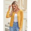 imageGRACE KARIN Womens Long Sleeve Button Up Cable Knit Cardigan Lightweight 2025 Crewneck Button Down Sweaters for WomenYellow
