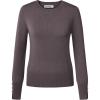 imageGRACE KARIN Long Sleeve Sweaters Merino Wool Blend Lightweight Crewneck Sweater 2025 Fall Fashion Pullover Knit TopsBrown
