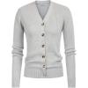 imageGRACE KARIN Womens Fall Knit Cardigan Trendy 2025 Long Sleeve Lightweight Button Up Sweater Open Front Casual JacketLight Grey Heather